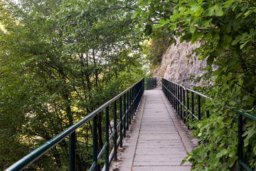 Narrow hiking trail in the mountains (Pieria, Greece, Mount Olympus)