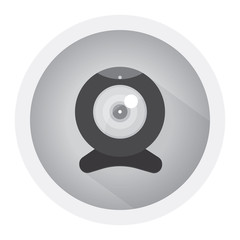 Web camera on a white background. Vector illustration. Black and white icon