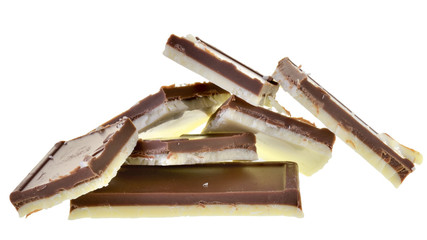 Two-tone chocolate milk and white isolated