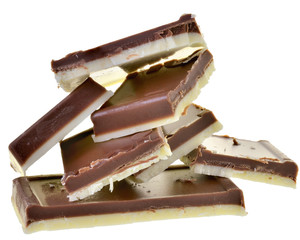 Two-tone chocolate milk and white isolated