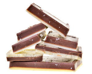Two-tone chocolate milk and white isolated