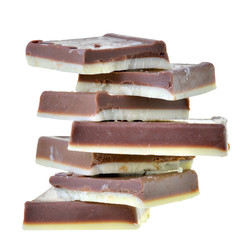 Two-tone chocolate milk and white isolated