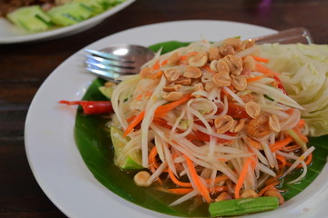 Thai food, spicy papaya salad