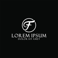 Obraz premium Initial letter F logo template with cursive font icon in flat design monogram illustration