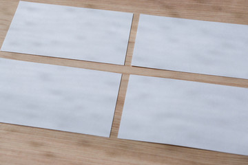 empty business card with white paper blank for design text message of presentation your name and job