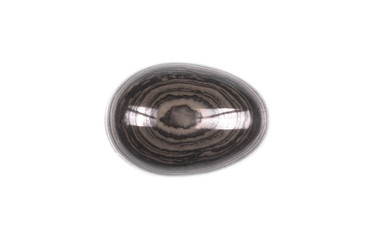 onyx stone easter egg isolated on white background