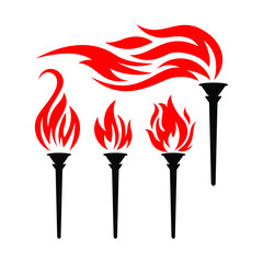 Fire torch vector logo template