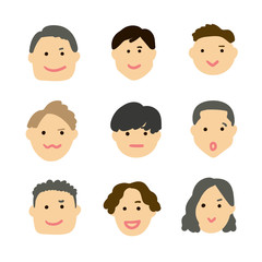 顔　男性　ヘアスタイル　アイコン