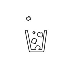 trash bin icon with litter vector illustration for website and graphic design symbol