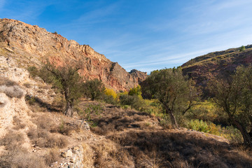 Fototapeta na wymiar Mountainous landscape near Ugijar (Spain)