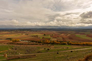 Fototapeta premium Gorzmaz fortress a very cloudy day in Soria