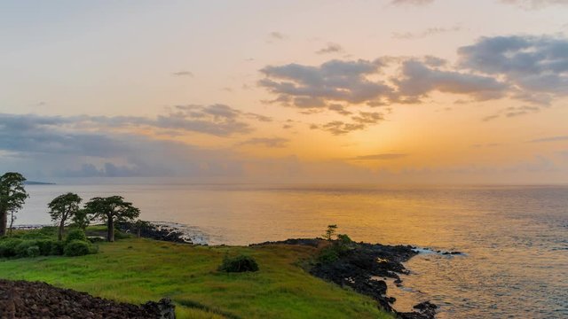 sunset over de Atlantic ocean, São Tomé e Principe