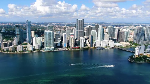 Drone over Skyline Of Brickell.