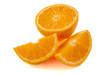 Oranges isolated on a white background. Fresh citrus fruits.