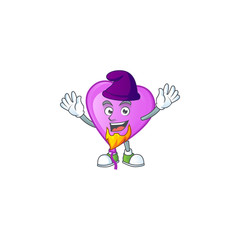 Purple love balloon mascot cartoon style as an Elf