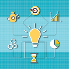 Fototapeta premium Big idea concept design with blue background