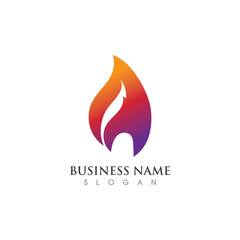 Fire flame Logo Template vector icon Oil, gas and energy logo concept