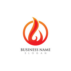 Fire flame Logo Template vector icon Oil, gas and energy logo concept