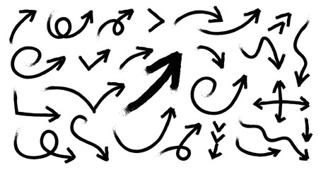 Hand drawn arrow vector icons set. sketch arrow design for business plan and education.