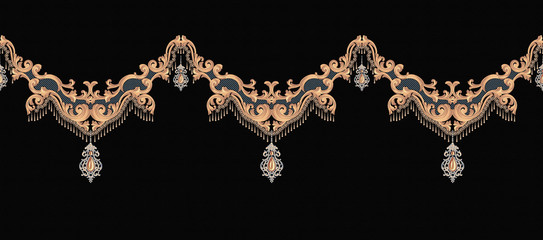 Exquisite baroque design, rococo design, suitable for textile clothing and wallpaper design