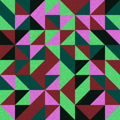 Seamless pattern with random colored triangles Generative Art background illustration