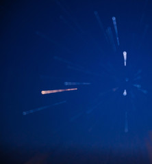 Milky way stars on a dark night sky. Blurred, out of focus image.