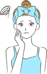 クマで悩む女性