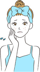 ニキビで悩む女性