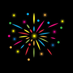 Firework vector icon illustration design template