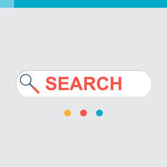 Search line. Web search. Magnifying glass search. Vector illustration.