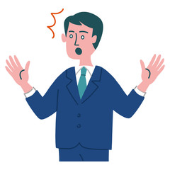 スーツ　男性　びっくり