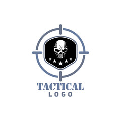 Vector of urban tactical survival skull logo design eps format