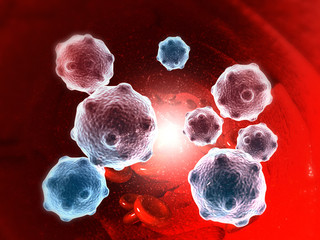 Abstract virus cells. Medical background. 3d illustration
