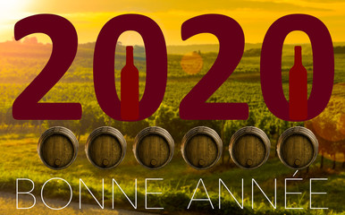 Happy New Year 2020 wine Background for your Christmas