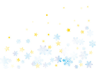 雪と星の背景　水彩　水色