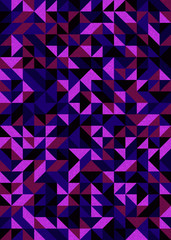 Obraz premium Pattern with random colored triangles Generative Art background illustration