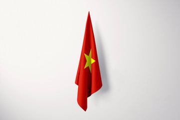Vietnam Flag Hanging Isolated with Copy Space - 3D Illustration