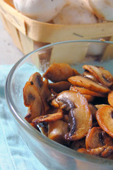 fried champignons and baked in the oven