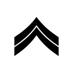 military rank badge icon in trendy flat design