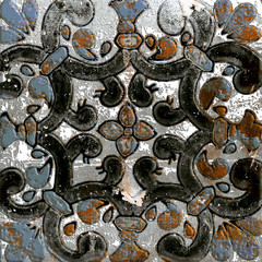 Fototapeta premium Moroccan mosaic tile, ceramic decoration tile, Moroccan pattern tile