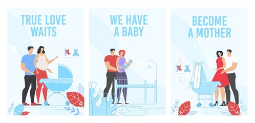 Prenatal Maternity Courses Ad Vertical Poster Set