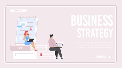 Business Strategy Development Flat Landing Page