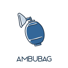 ambu Bag valve mask minimalist out line hand drawn medic flat icon illustration