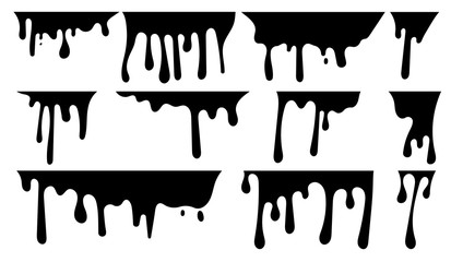 Vector set of paint dripping