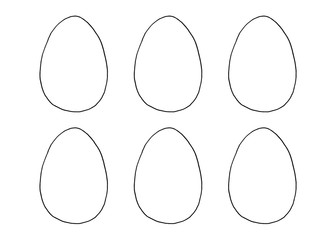 Set the contours and shape of eggs for coloring at Easter. The template for creativity