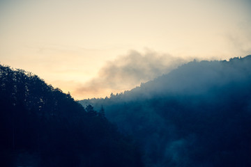 Poranna górska mgła