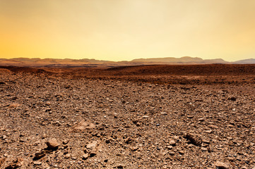 Fantastic sunrise in the desert.