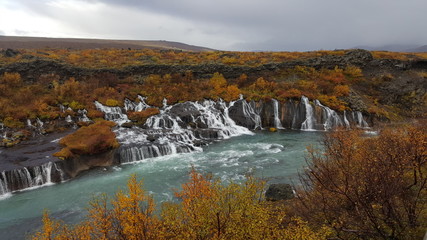 waterfalls in autumn