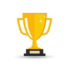 Gold trophy icon - trophy icon - winner icon - first prize icon vector illustration