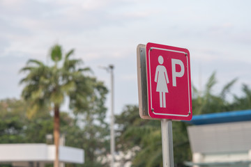 Signs symbols parking for women, Parking place only for women